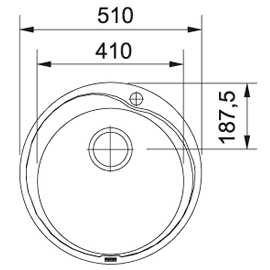 Мийка для кухні із нержавіючої сталі кругла FRANKE Rambla ROX 610-41 510x510x160мм глянцева 0.7мм із сифоном 101.0255.785