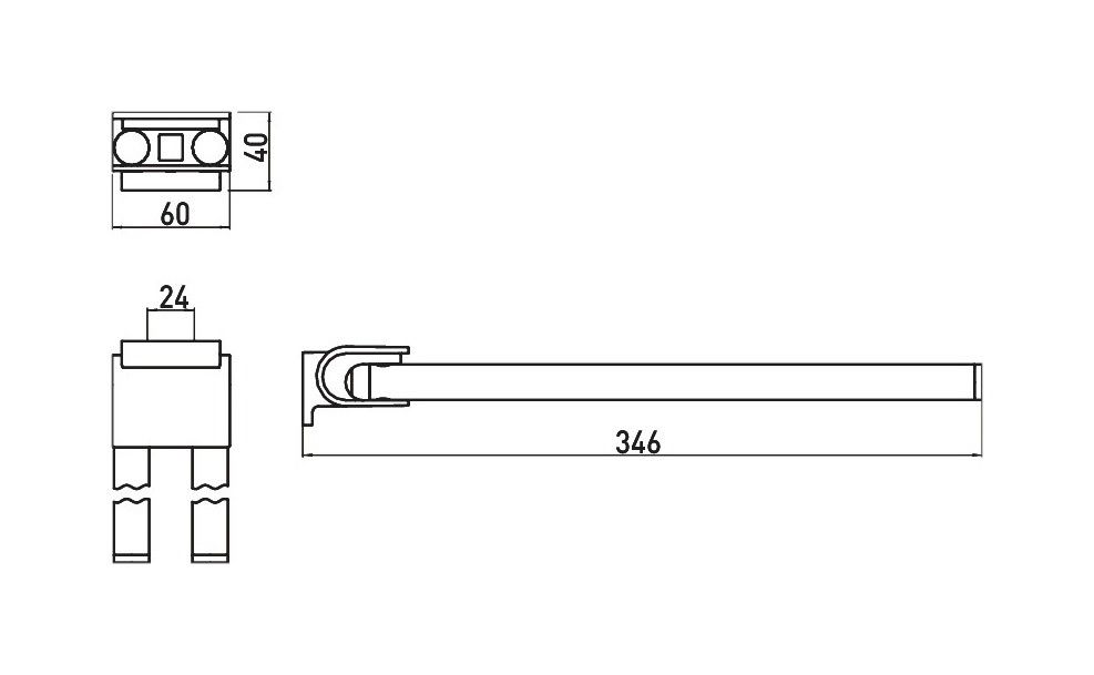 Тримач для рушників поворотний EMCO System2 3550 001 35 346мм подвійний округлий металевий хром