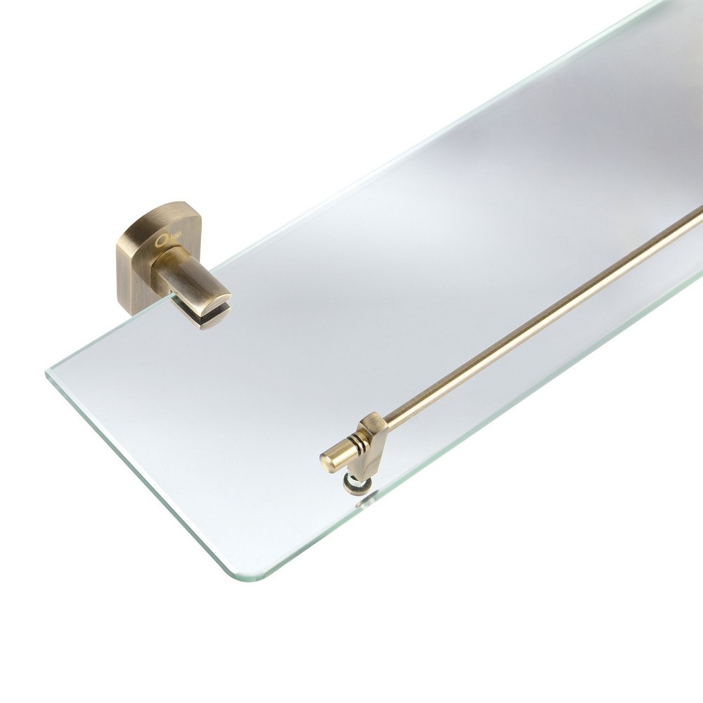 Полочка настенная стеклянная для ванной Q-TAP Liberty бронза прямая QTLIBANT1153