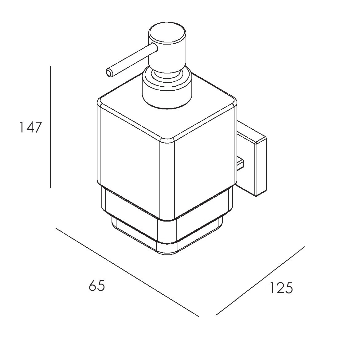 Дозатор для жидкого мыла настенный IMPRESE BILOVEC хром 280мл стекло 171255
