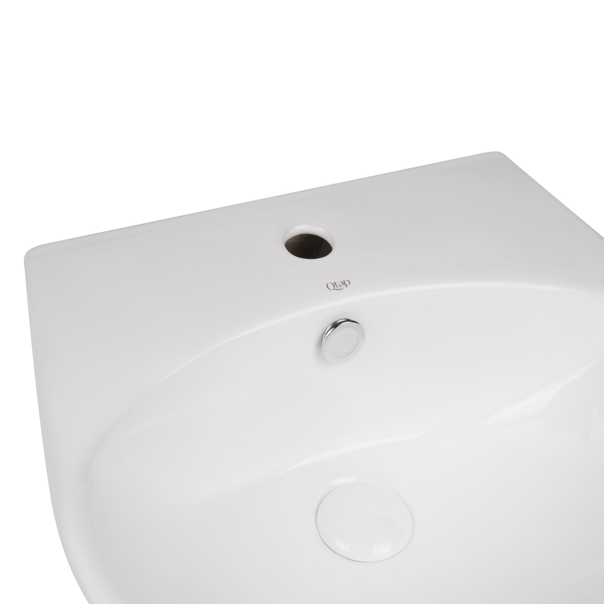 Умивальник підвісний у ванну 500мм x 450мм Q-TAP Virgo білий напівкругла QT1811037GW