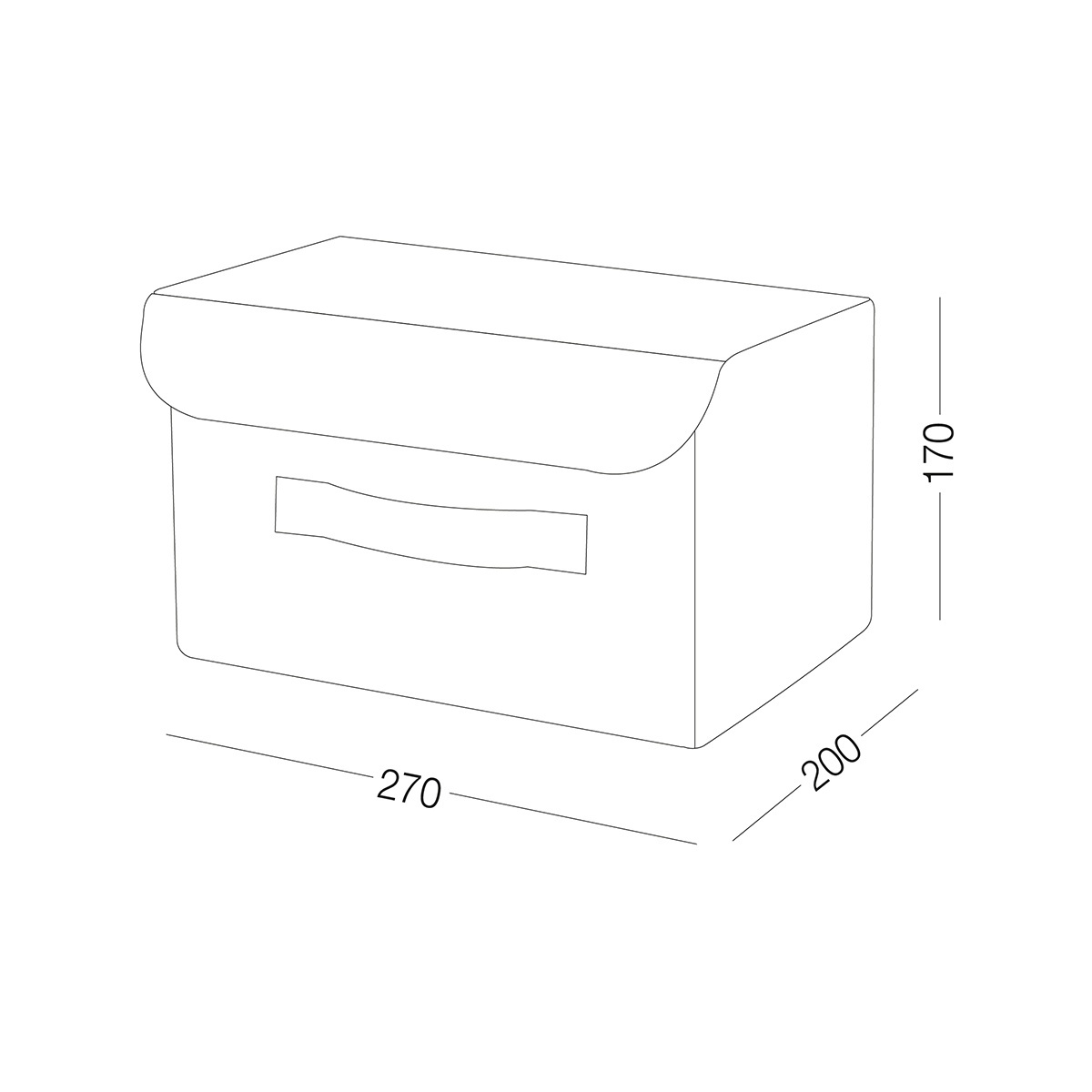 Ящик для зберігання з кришкою MVM тканинний сірий 170x200x270 TH-07 S GRAY
