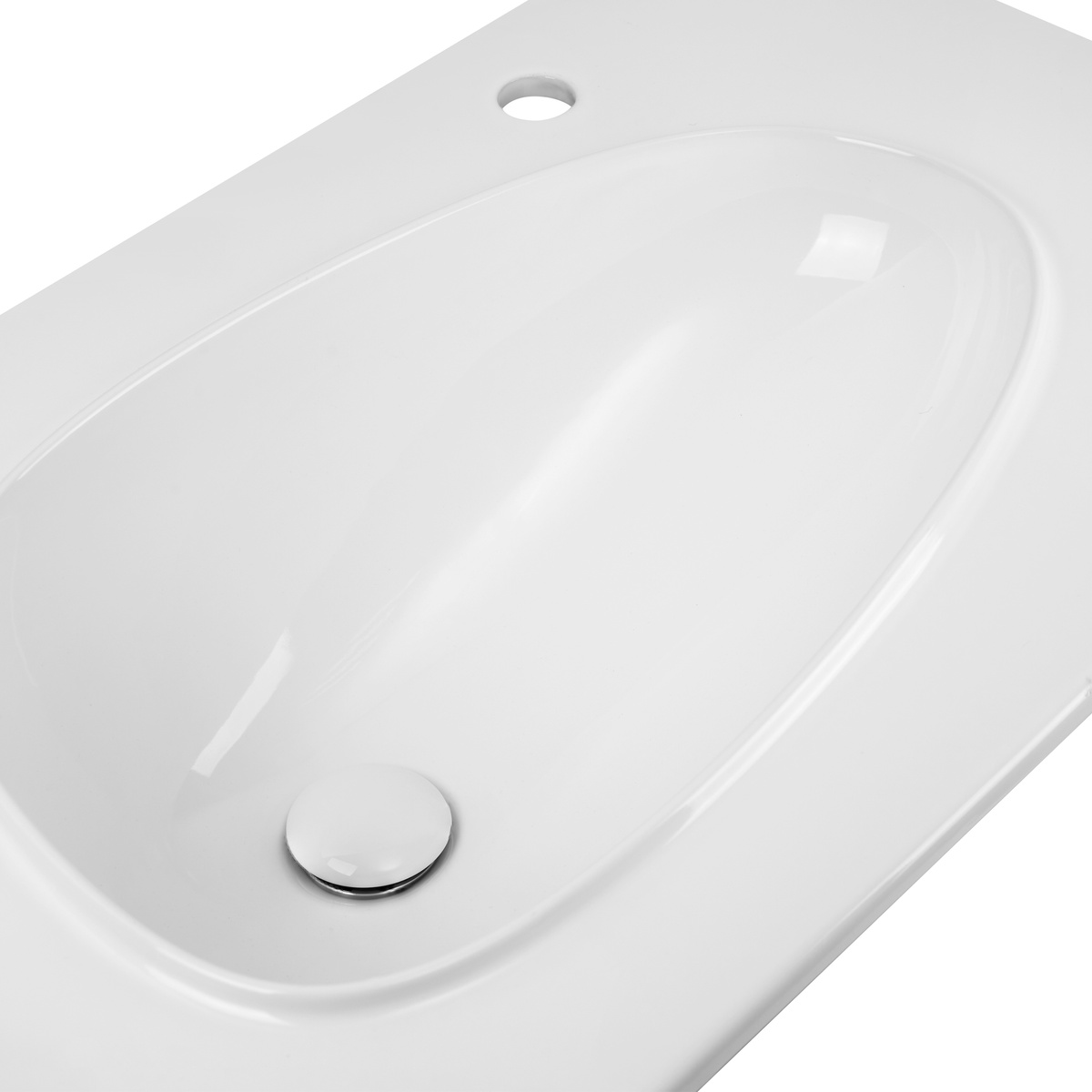 Умывальник врезной в ванную на столешницу 800мм x 480мм Q-TAP Virgo белый овальная QT1811FL8128BRW