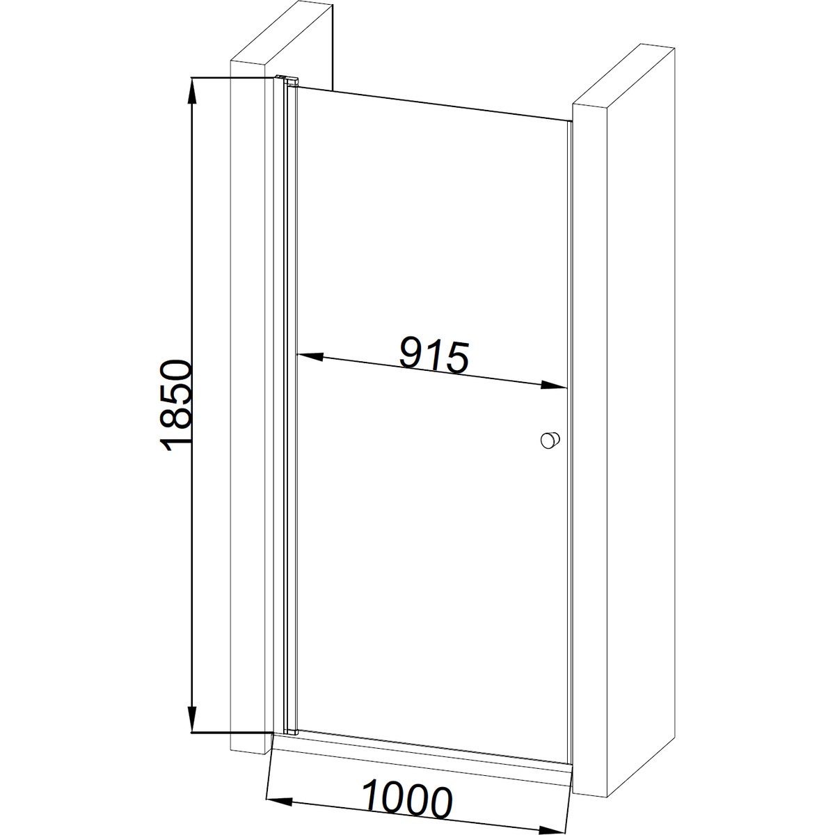Двері для душової ніші BRAVO PROSNA скляні універсальні розпашні 185x100см прозорі 6мм профіль хром 000019808