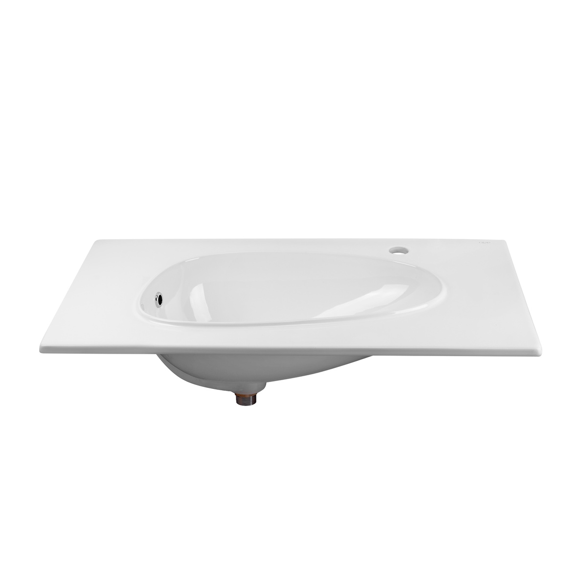 Раковина врізна для ванної на стільницю 800мм x 480мм Q-TAP Virgo білий овальна QT1811FL8128BRW