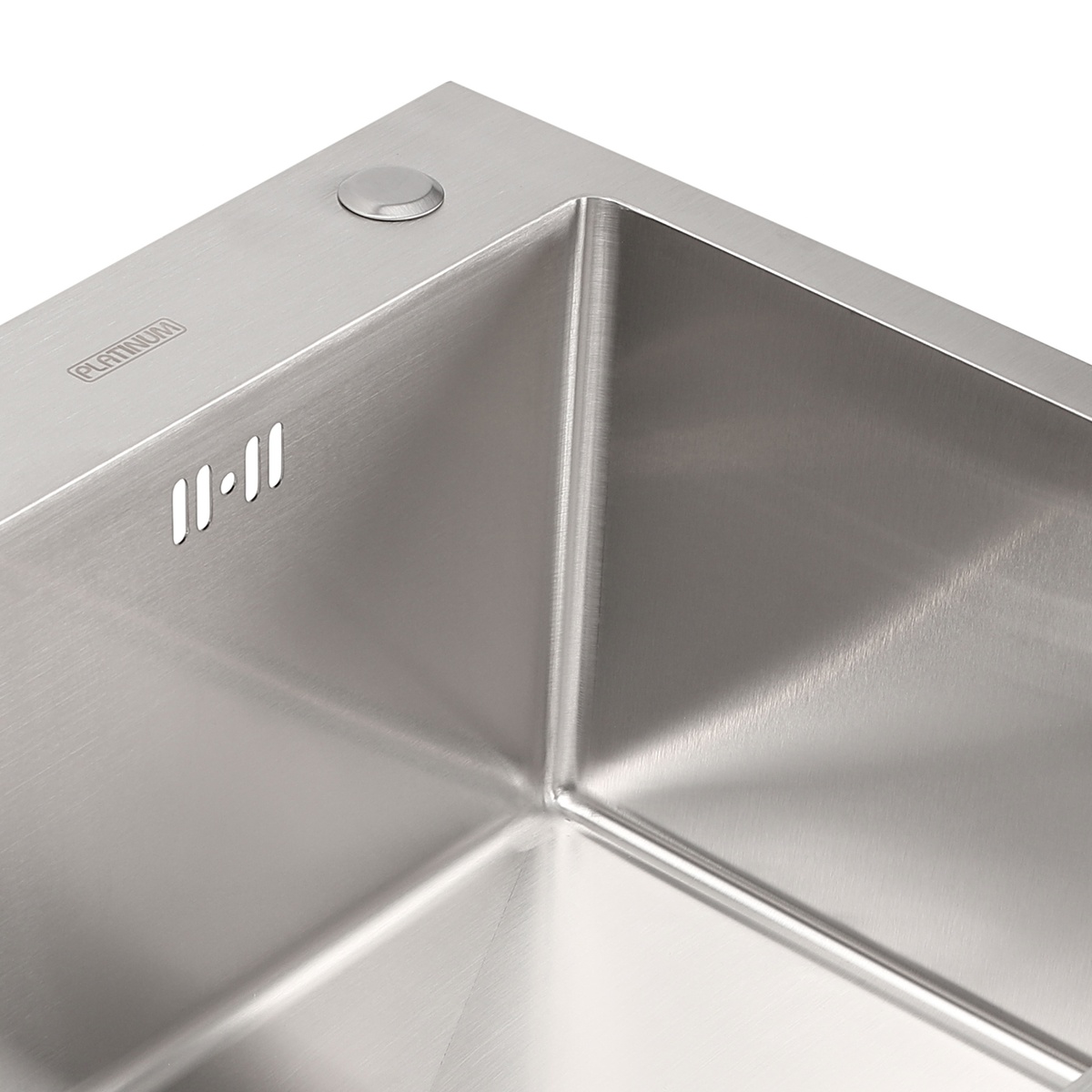 Мийка для кухні із нержавіючої сталі прямокутна PLATINUM Handmade 500x450x220мм матова 1.5мм із сифоном PLS-A33605