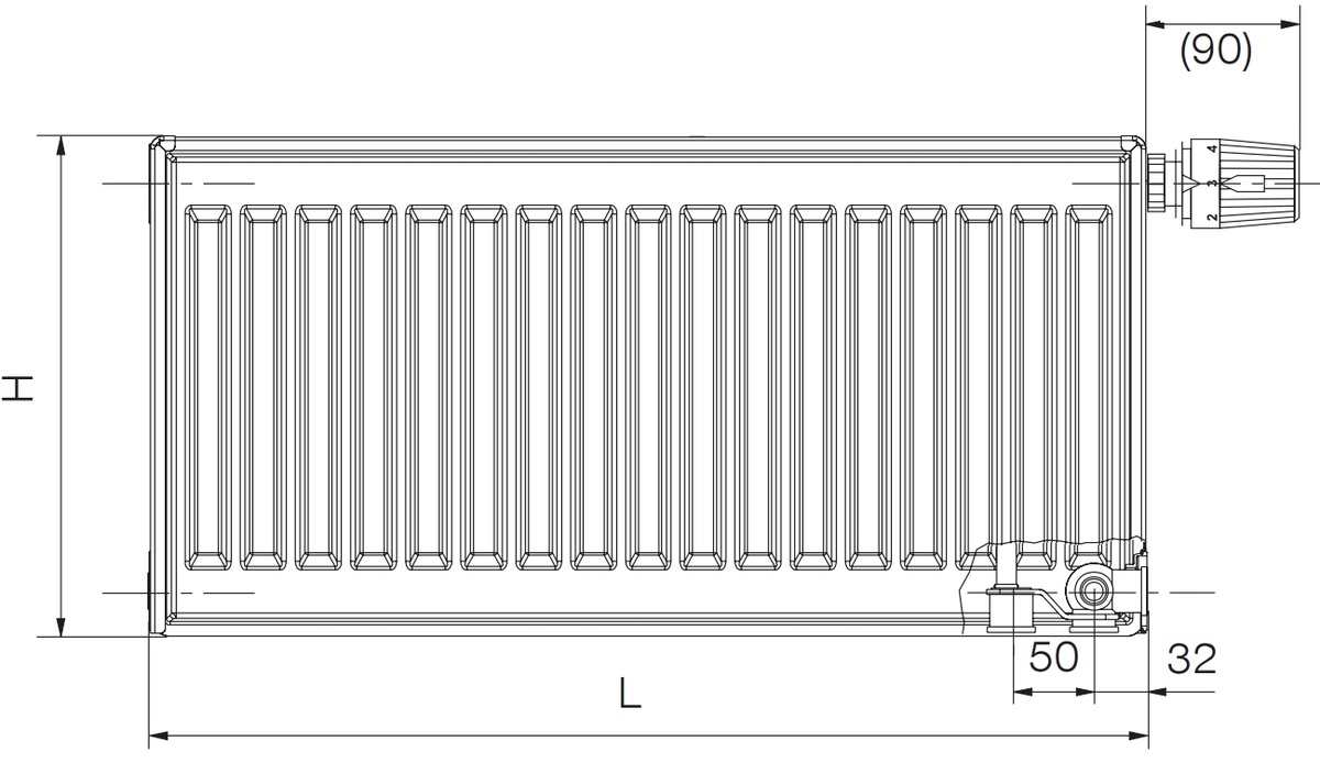 Стальной панельный радиатор отопления KORADO 11VK 600x1400 мм нижнее подключение класс 11 11060140-60-0010