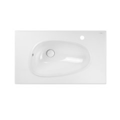 Умывальник врезной в ванную на столешницу 800мм x 480мм Q-TAP Virgo белый овальная QT1811FL8128BRW