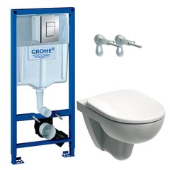 Комплект інсталяції GROHE Rapid SL/Selnova кнопка хром безобідковий унітаз GEBERIT з кришкою мікроліфт дюропласт 500.265.01.1_500.333.01.1_38772001