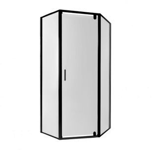 Кабина для душа Q-TAP пятиугольная без поддона Leo 89x89x190см прозрачный витраж 6мм профиль черный LEOBLA10995AC6