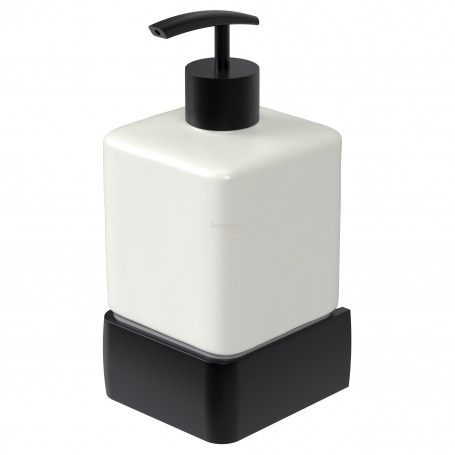 Дозатор для рідкого мила на стіну для ванної HACEKA Aline Mat Black чорний 200мл кераміка 1196880