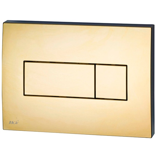 Кнопка слива для инсталляции ALCAPLAST пластиковая двойная глянцевая золотая M575