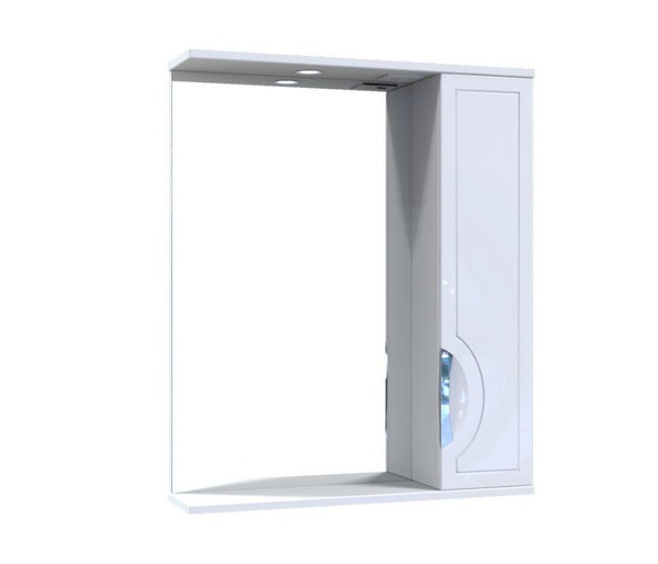Шкафчик подвесной с зеркалом в ванную AQUARIUS MERETE 70x84.8x17см c подсветкой с полочкой белый AQ-U1112664782
