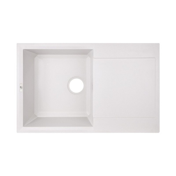 Мийка на кухню гранітна прямокутна LIDZ WHI-01 495мм x 780мм білий без сифону LIDZWHI01790495230