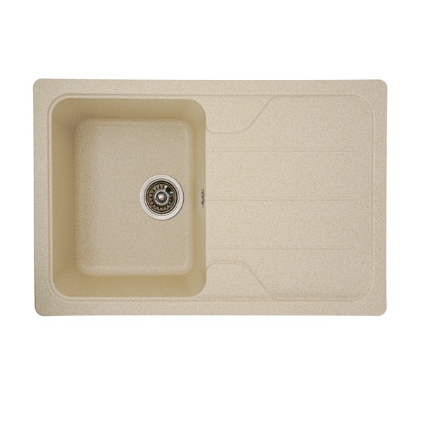 Мийка для кухні гранітна прямокутна PLATINUM 7850 VERONA 780x500x180мм без сифону бежева PLS-A25155