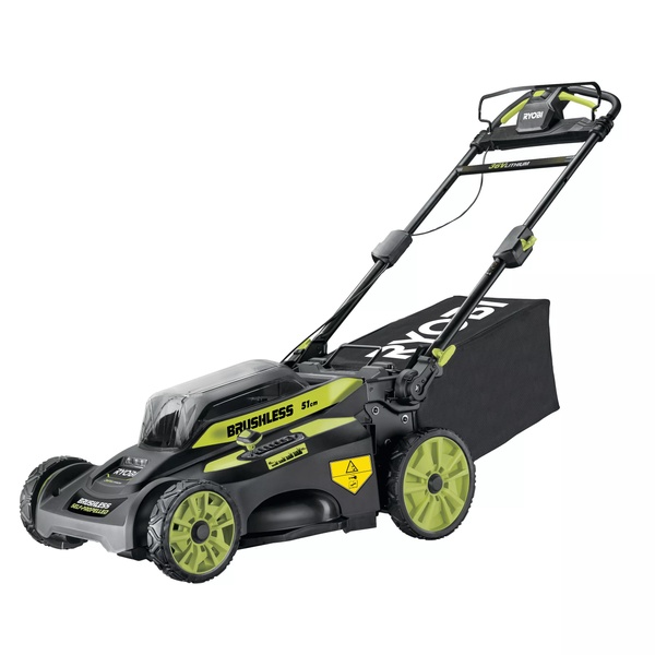 Газонокосарка акумуляторна Ryobi RY36LMX51A-160 самохідна MAX POWER 36В акб 1х6А·год 51см 70л 20-70мм мульч-е LED-фари безщіткова до 2000м.кв 24.7кг