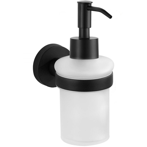 Дозатор для жидкого мыла MEXEN Remo настенный на 180мл округлый стеклянный черный MEX-70507388-70