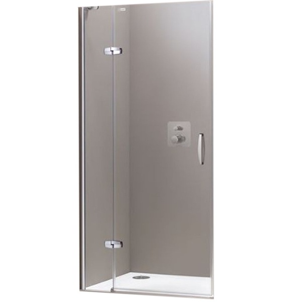 Двері скляні для душової ніші розпашні двосекційні HUPPE Aura Еlegance 190x100см матове скло 6мм профіль хром 400303.092.316