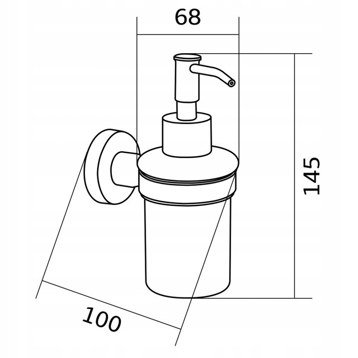 Дозатор для жидкого мыла MEXEN Remo настенный на 180мл округлый стеклянный черный MEX-70507388-70