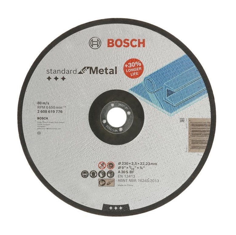 Диск отрезной шлифовальный Bosch Standard, 230х22.23мм, по металлу