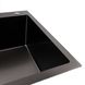 Мийка для кухні із нержавіючої сталі прямокутна накладна PLATINUM Handmade HSB 700x500x230мм матова 1мм чорна із сифоном PLS-A40749 3 з 5