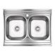 Мойка на кухню металлическая прямоугольная накладная LIDZ 600мм x 800мм микротекстура 0.8мм на две чаши с сифоном LIDZ6080DEC08 1 из 4