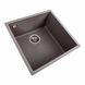 Мийка для кухні гранітна квадратна PLATINUM 4040 RUBA 440x440x200мм без сифону коричнева PLS-A40837 3 з 9