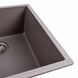 Мийка для кухні гранітна квадратна PLATINUM 4040 RUBA 440x440x200мм без сифону коричнева PLS-A40837 4 з 9