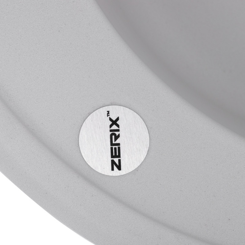 Мойка для кухни гранитная круглая ZERIX ZS-510R-01 510x510x200мм с сифоном белая ZX4531