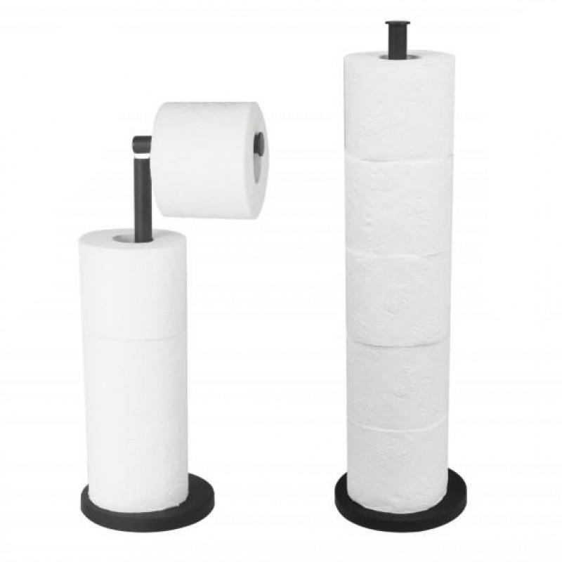 Держатель для туалетной бумаги YOKA P.SP4-BLK округлый напольный из нержавеющей стали черный reac-20000000135