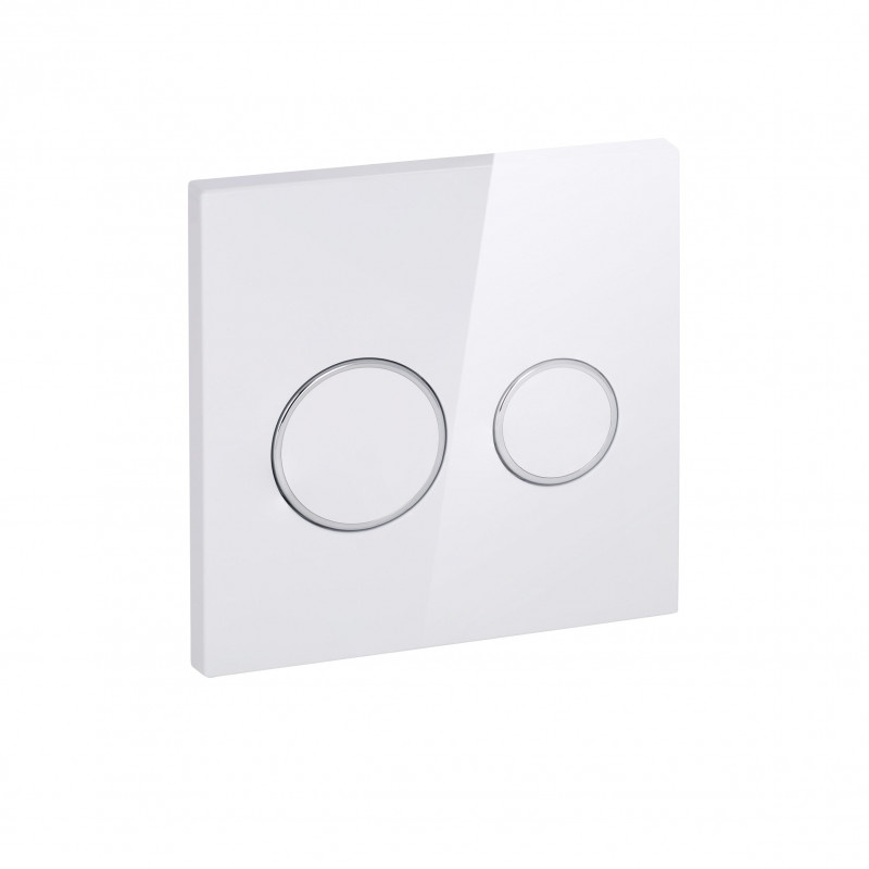 Кнопка зливу для інсталяції Q-TAP Nest UNI пластикова подвійна глянцева біла QT0211P01V1176W