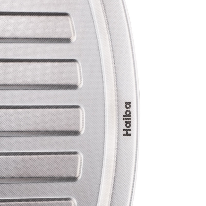 Мийка для кухні із нержавіючої сталі овальна HAIBA Decor 630x490x180мм мікротекстура 0.8мм із сифоном HB0653