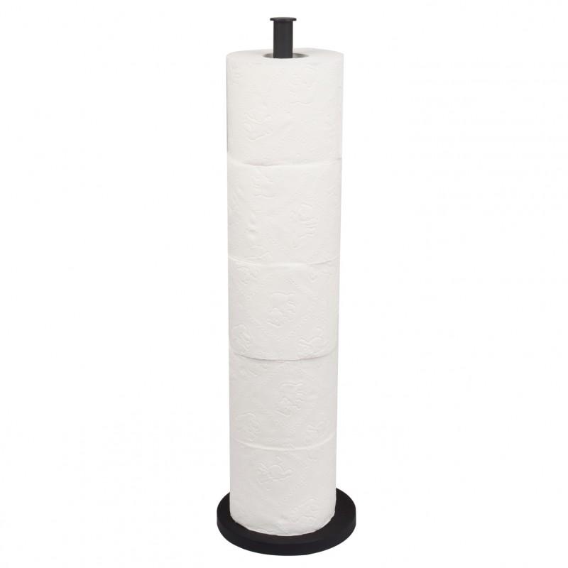 Тримач для туалетного паперу YOKA P.SP4-BLK reac-20000000135 округлий підлоговий із нержавіючої сталі чорний