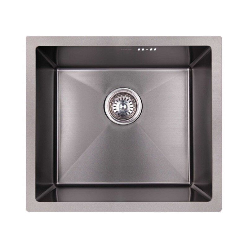 Мийка на кухню із нержавіючої сталі прямокутна IMPERIAL Handmade 480мм x 430мм чорний 2,7/1,0мм із сифоном врізна під стільницю IMPD4843BLPVDH10