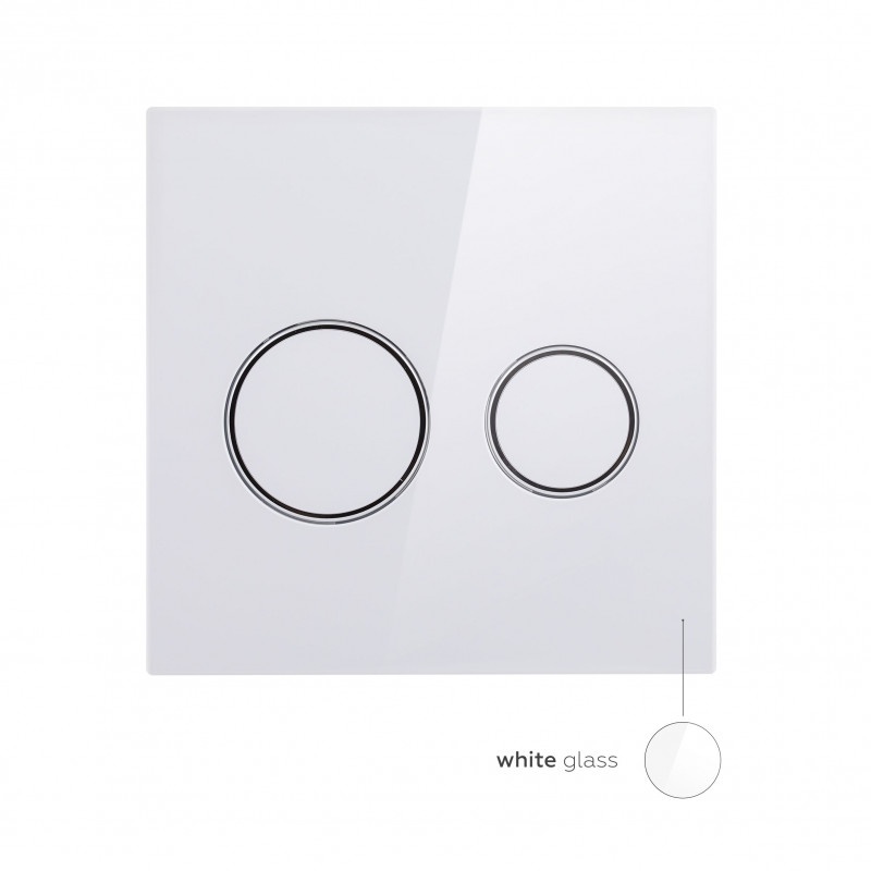 Кнопка слива для инсталляции Q-TAP Nest UNI пластиковая двойная глянцевая белая QT0211P01V1176W