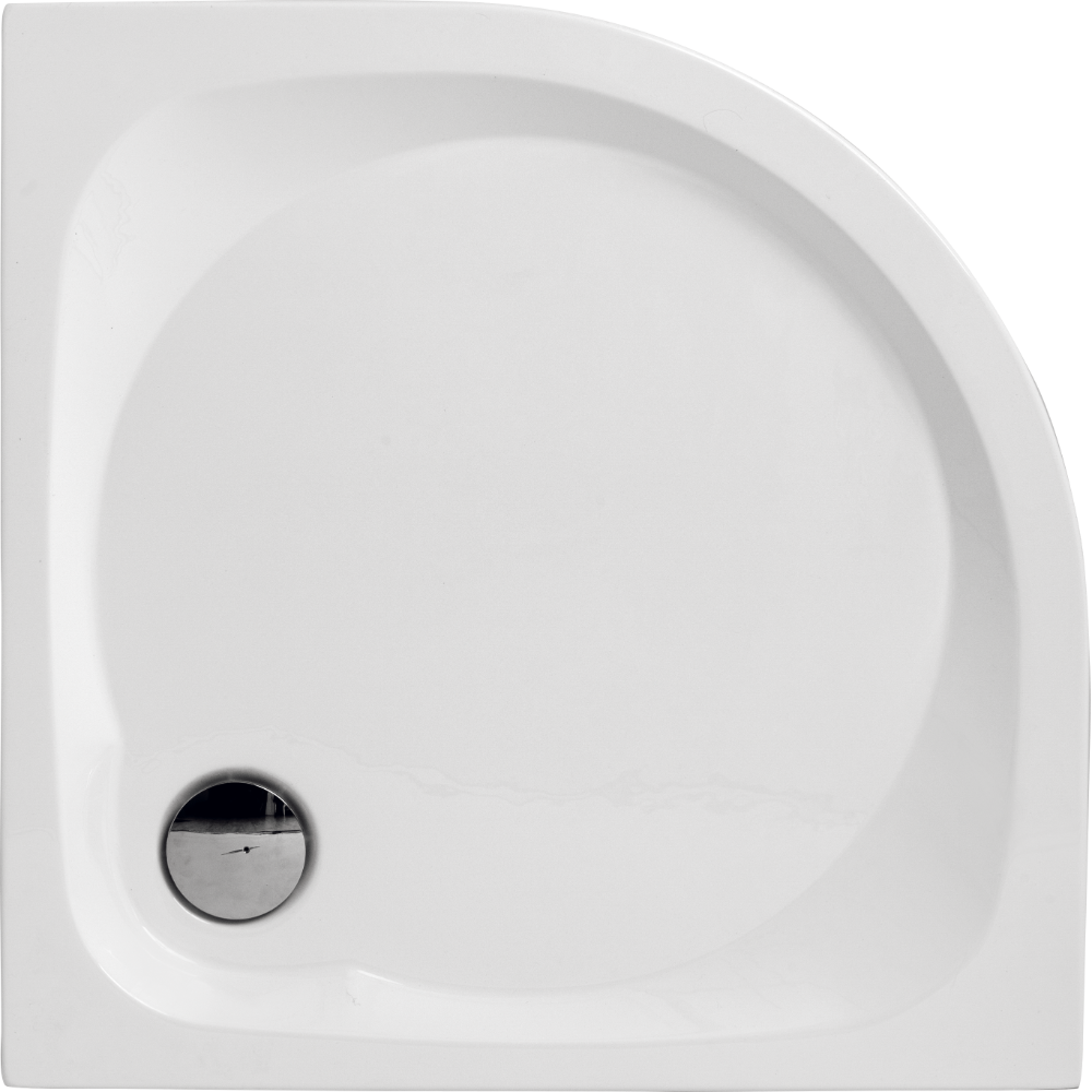 Піддон для душової кабіни PRIMERA BASIC 100x100x16см напівкруглий акриловий без сифону білий BAS2010