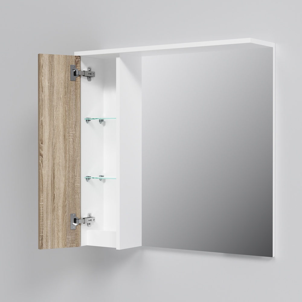 Шкафчик с зеркалом для ванной AM.PM GEM S 75x72x16.7см c подсветкой коричневый M91MPL0751WF38