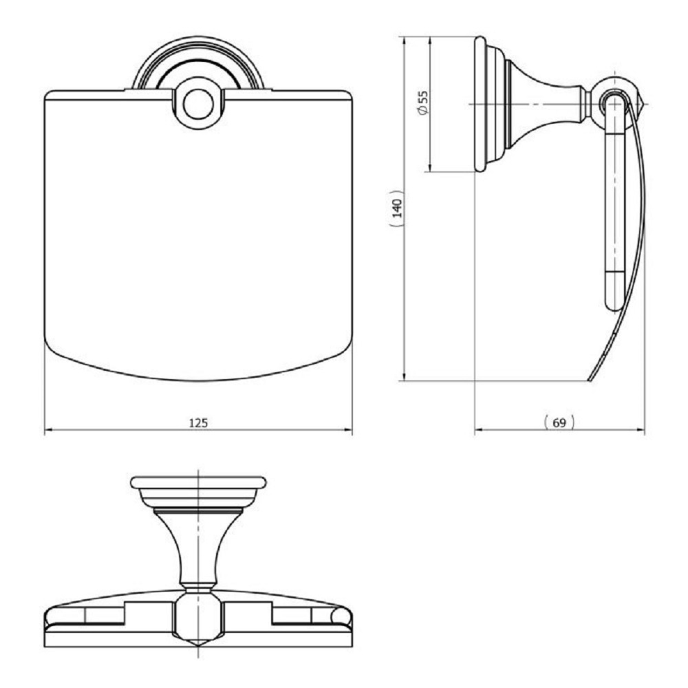 Держатель для туалетной бумаги с крышкой LANGBERGER Classic округлый металлический хром 2122241A