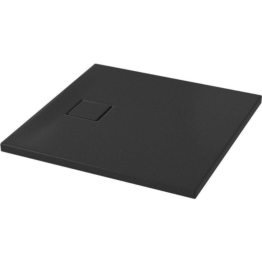 Піддон для душової кабіни CERSANIT Тако Slim 80x80x4см квадратний акрил із сифоном чорний S932-165