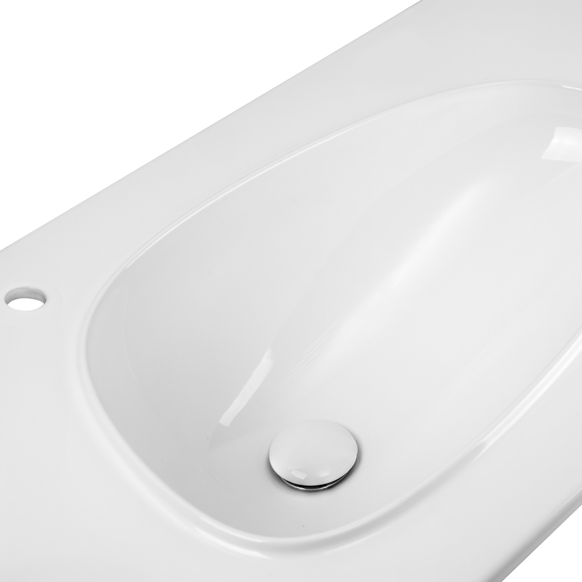 Раковина врізна у ванну на стільницю 800мм x 480мм Q-TAP Virgo білий овальна QT1811FL8128BLW