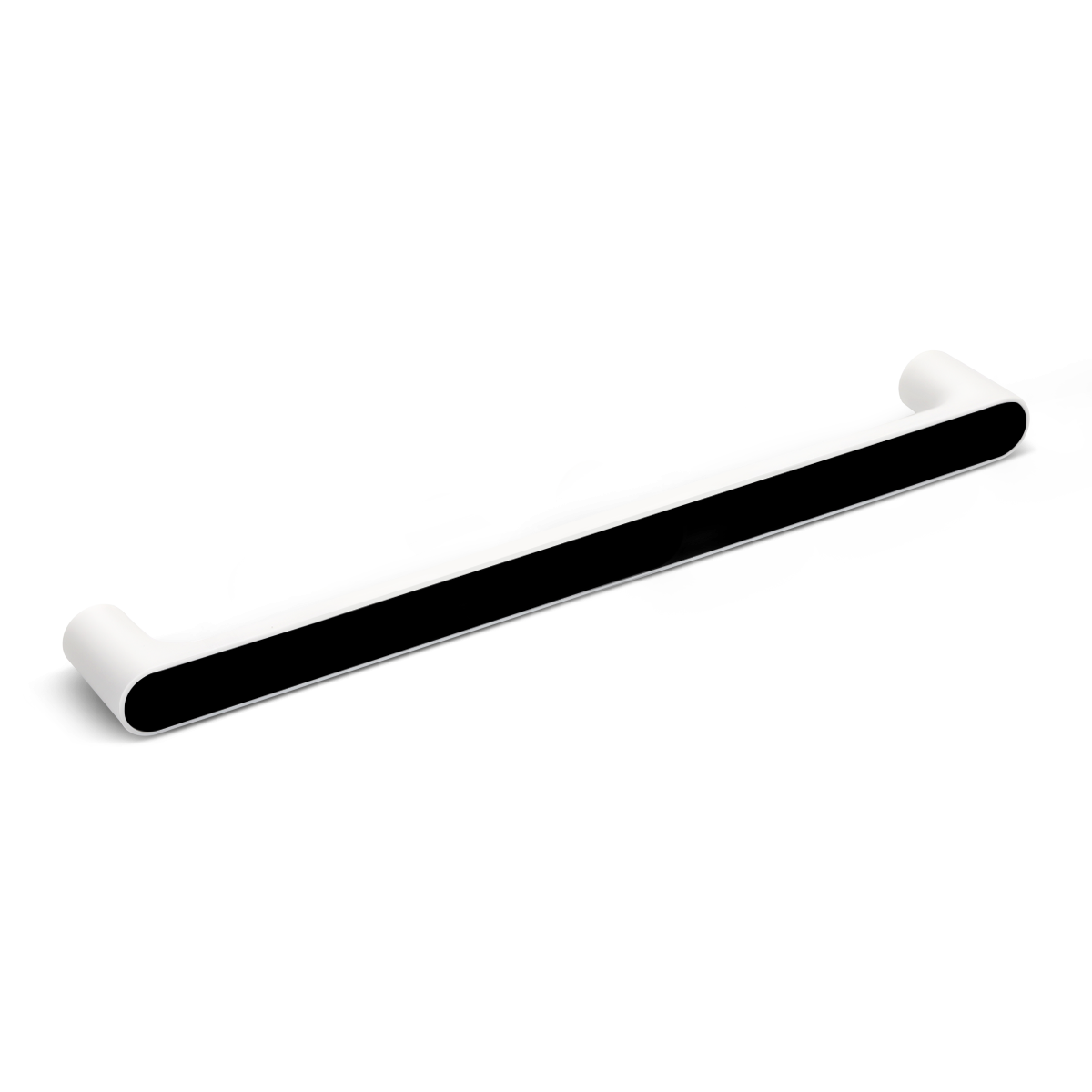 Тримач для рушників MVM 465мм округлий пластиковий чорний BP-30 white/black