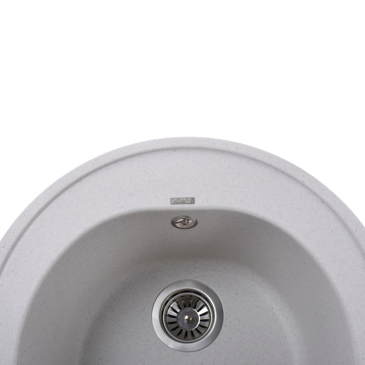 Раковина на кухню керамогранітна кругла GLOBUS LUX MARTIN 510мм x 510мм білий без сифону 000022411