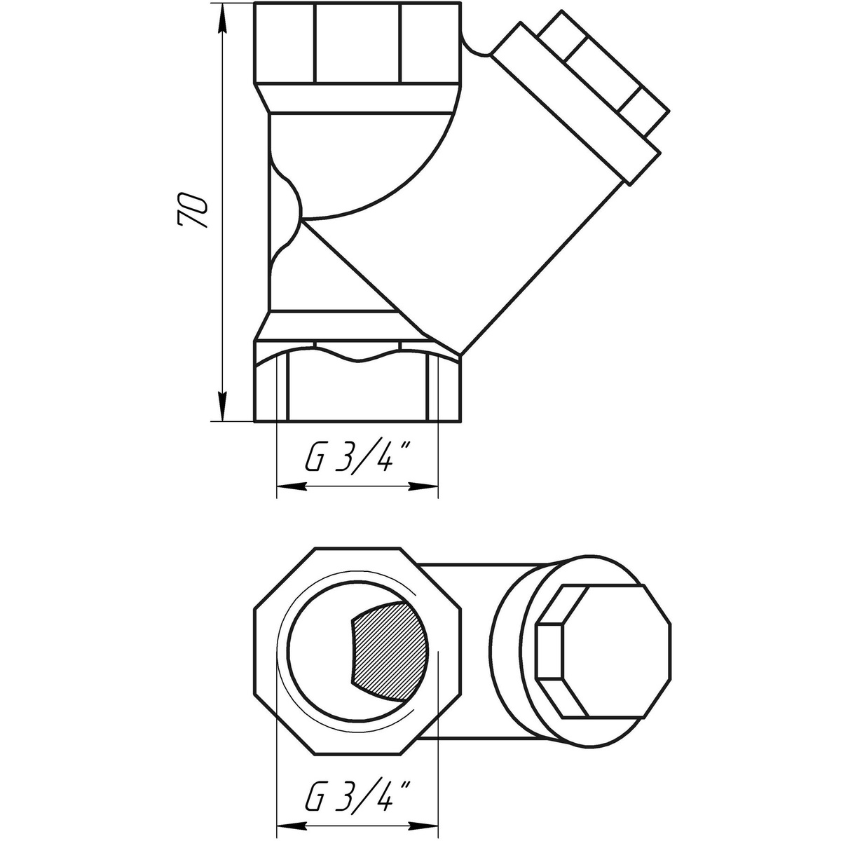 Фільтр грубого очищення ITAP 192 косий 3/4" 500 мкм 000001339