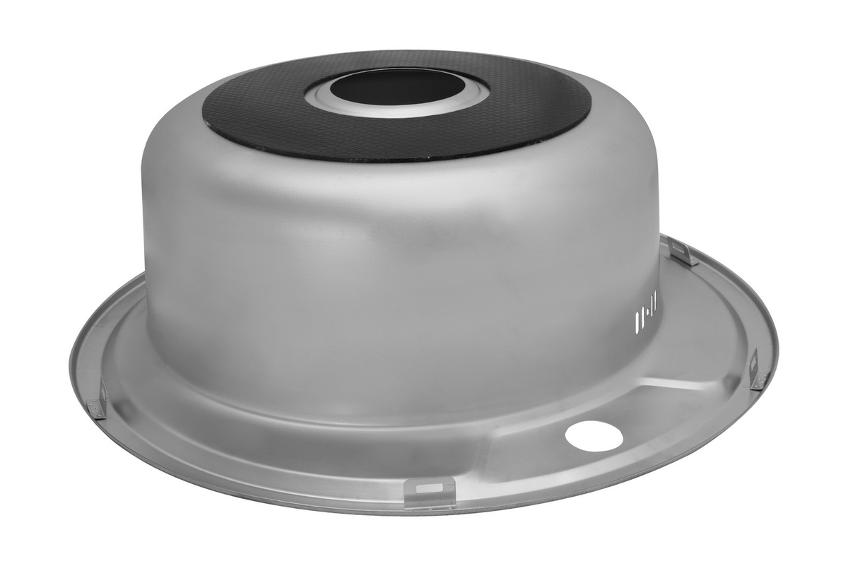 Мийка для кухні із нержавіючої сталі кругла KRONER KRP 490x490x180мм мікротекстура 0.6мм із сифоном CV022761