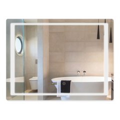 Зеркало прямоугольное для ванной Q-TAP Mideya 60x80см c подсветкой сенсорное включение антизапотевание QT2078F9021W