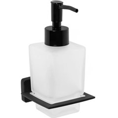 Дозатор для жидкого мыла REA OSTE 06 REA-80047 настенный на 250мл прямоугольный стеклянный черный