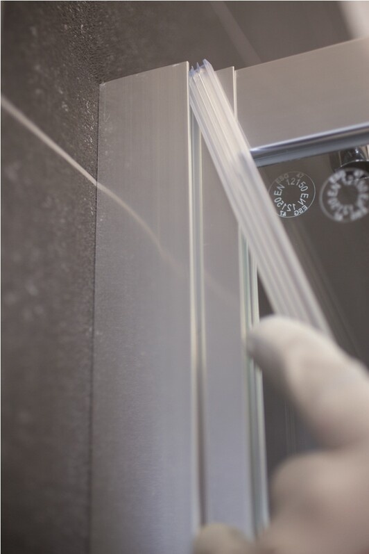 Двері скляні для душової ніші універсальні розсувні двосекційні HUPPE X1 190x100см прозоре скло 6мм профіль хром 140401.069.321