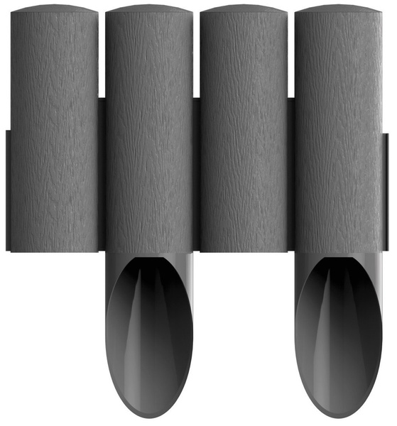 Газонна огорожа CELLFAST 4 STANDARD, 10 секцій по 235 мм, 2.3м, сірий 34-044