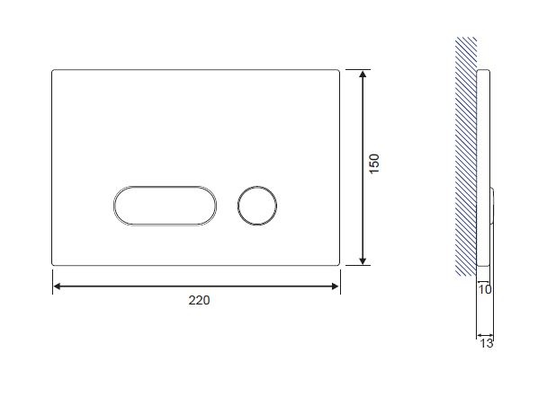 Кнопка слива для инсталляции CERSANIT INTERA S97-019 пластиковая двойная глянцевая белая 000019656