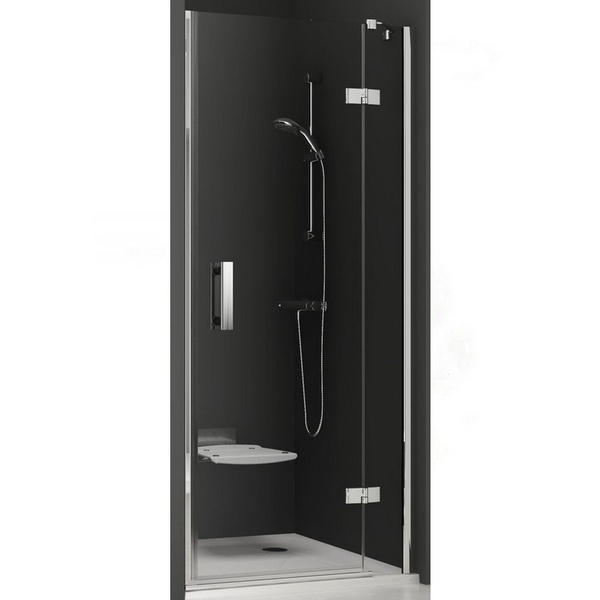 Двері скляні для душової ніші розпашні двосекційні RAVAK SmartLine SMSD2-120 A-R 190x120см прозоре скло 6мм профіль хром 0SPGAA00Z1